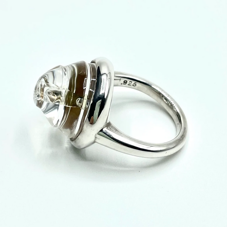 Quartz Crystal Spiral Ring